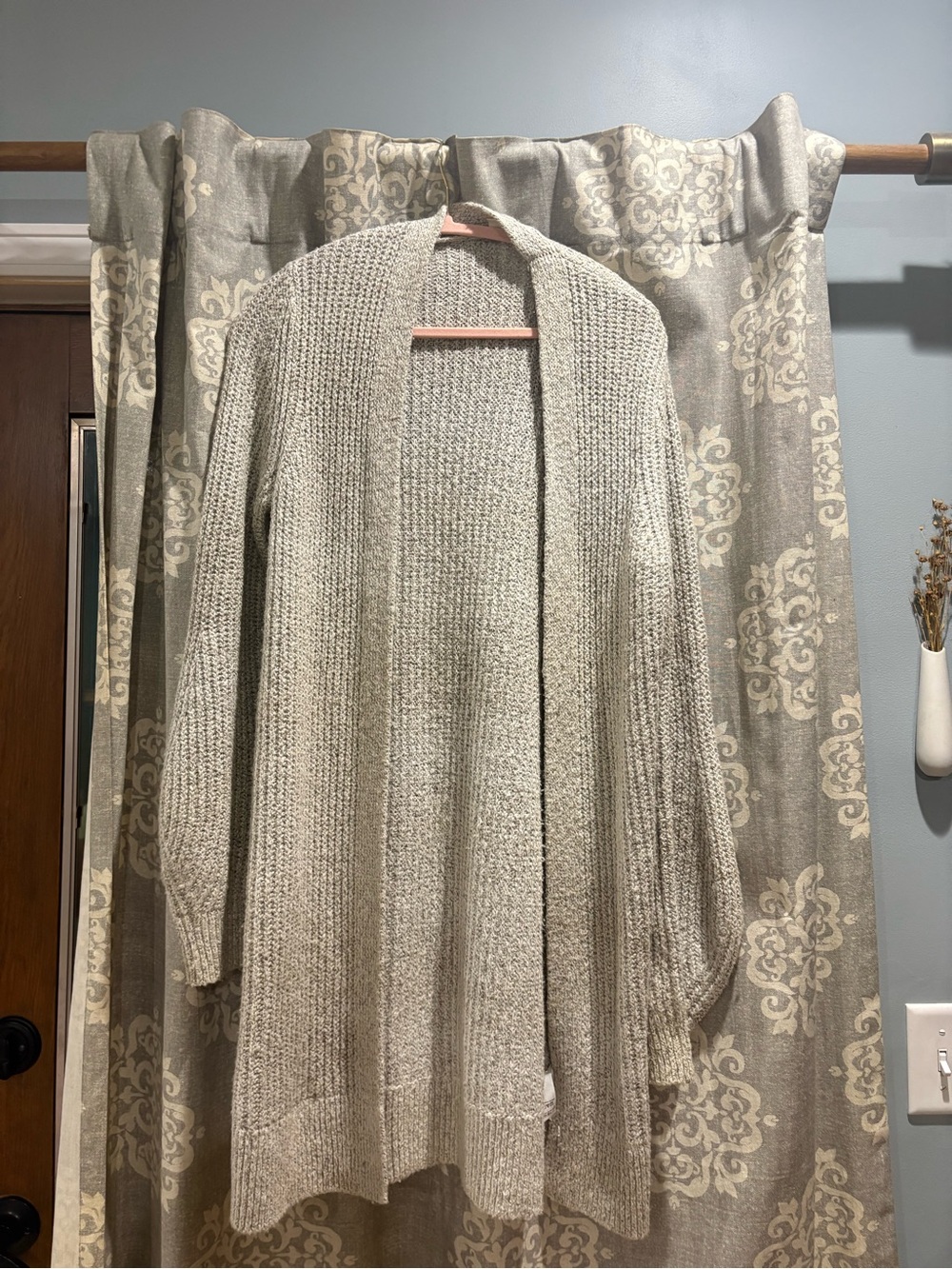 GAP Open-Front Knit Cardigan - Light Gray
